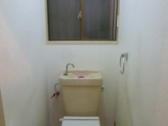 ホワイト系のクロスで統一されていたトイレは