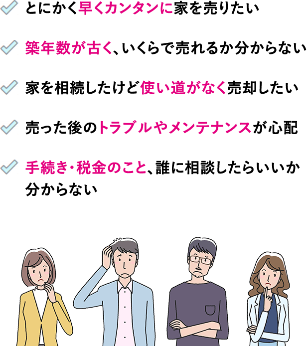 とにかく早くカンタンに家を売りたい　築年数が古く、いくらで売れるか分からない　家を相続したけど使い道が無く売却したい