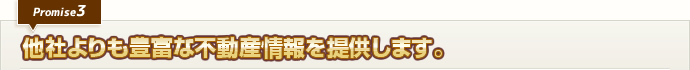 他社よりも豊富な不動産情報を提供します。