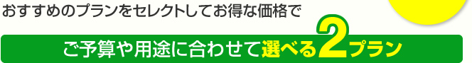 ご予算や用途に合わせて選べる2プラン