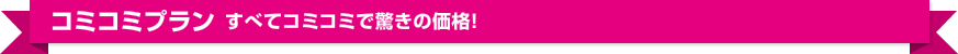 コミコミプラン　すべてコミコミで驚きの価格！